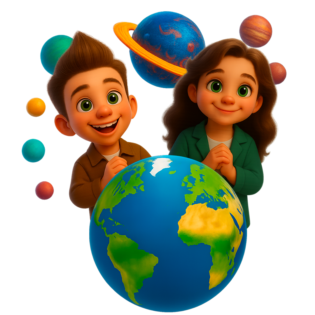 Niño y niña felices